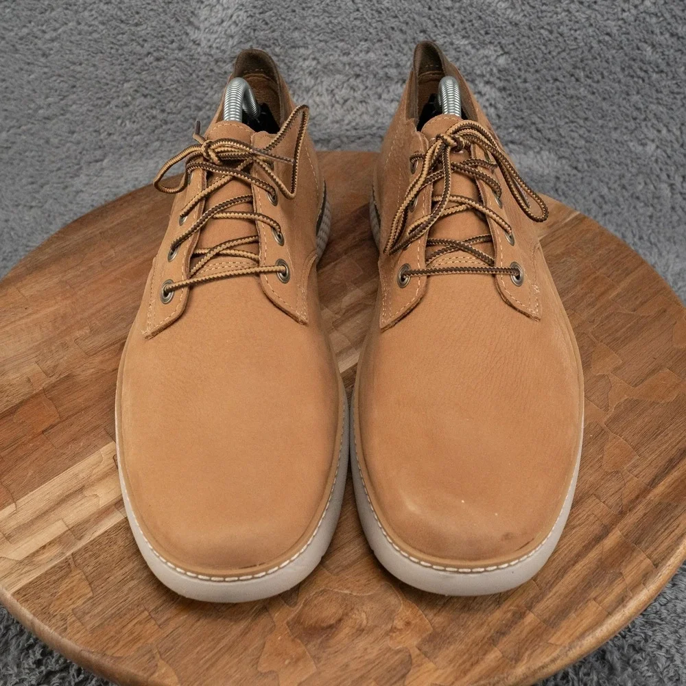 Timberland Cross Mark Oxford Shoes Mens 10 Brown Leather Sneakers